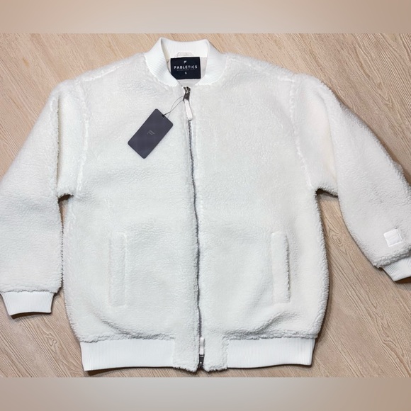 Fabletics Jackets & Blazers - Fabletics Teddy Sherpa Oversized Bomber Jacket Bone XL NWT
